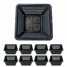 8 9 Inch Pond Plant Baskets For Hydroponics Net Pots Water Garden Black Plastic Basket Square Containers Live Aquarium