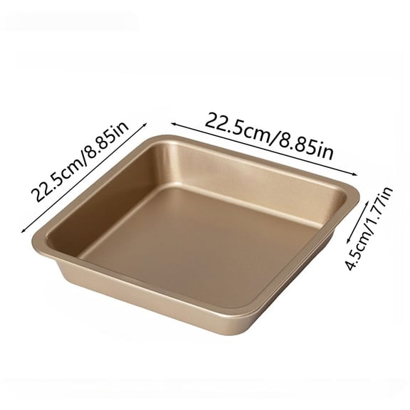 8.9 Inch Square Toaster Oven Pans and Trays, Metal Baking Sheet for Cooking, Non-Stick Cookie Sheets, Lightweight and Portable, Easy to Clean, Gold