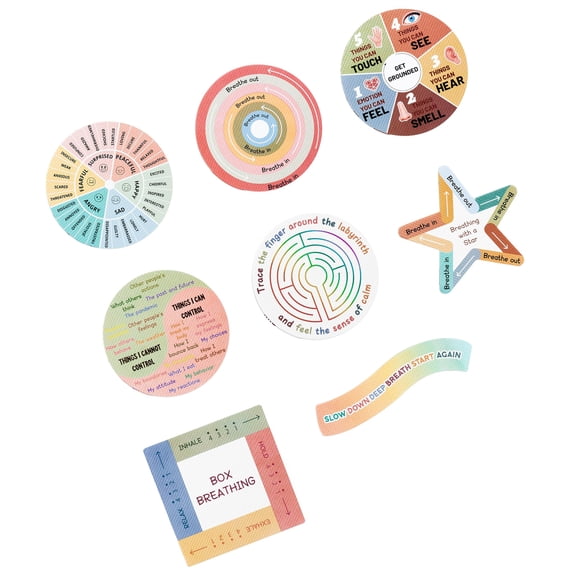 8/9 Pcs Anxieties Sensory Sticker Aesthetic Stickers Stress Relief Stickers Textured Calming Sticker for Teens