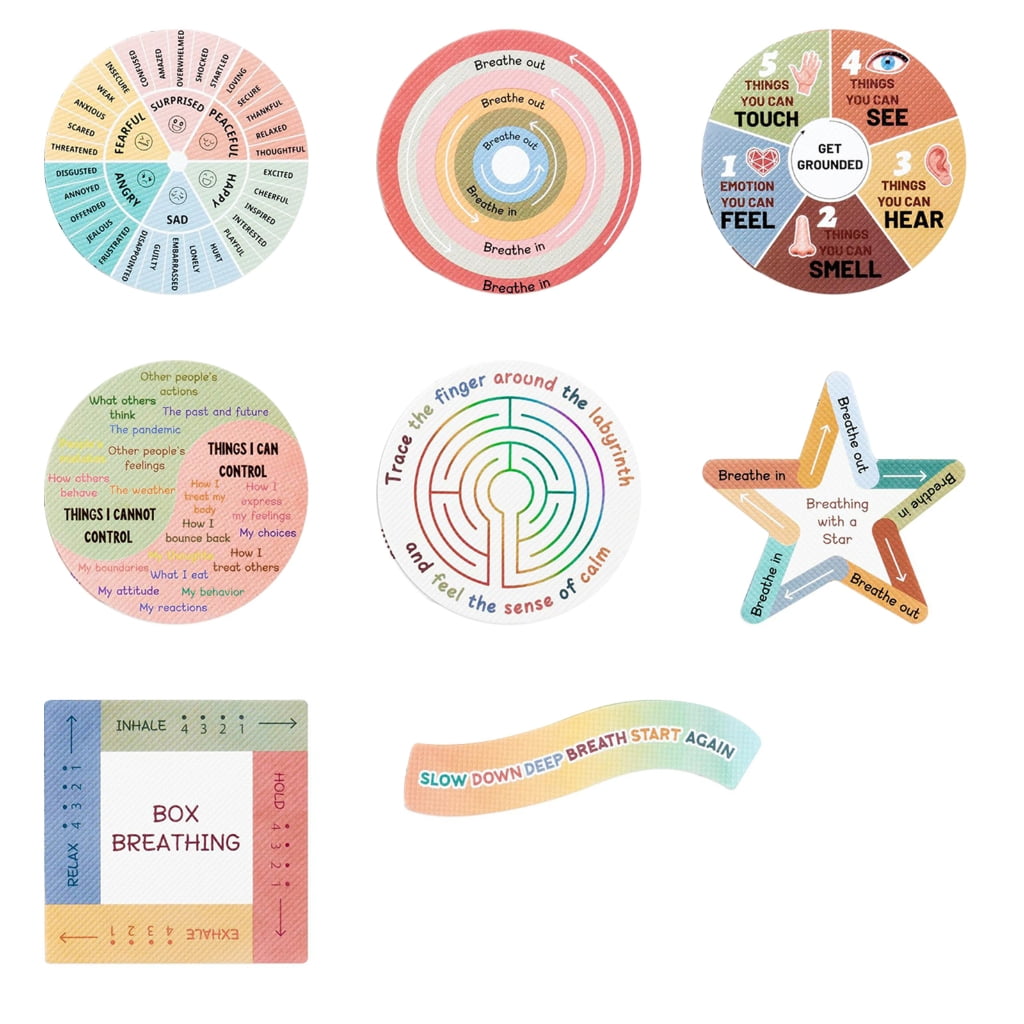 8/9 Pcs Stress Relief Sticker Anxiety Sensory Sticker Textured Calm ...