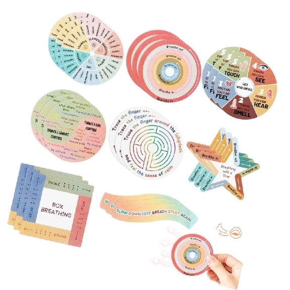 8/9 Pcs Sensory Anxieties Sticker Soothing Sticker Textured Calm Stickers for Adults