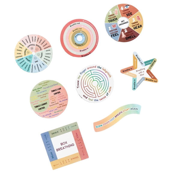 8/9 Pcs Sensory Anxieties Sticker Soothing Sticker Textured Calm Stickers for Adults