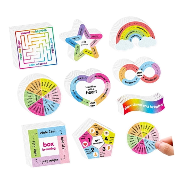 8/9 Pcs Sensory Anxieties Sticker Soothing Sticker Textured Calm Stickers for Adults