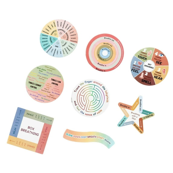 8/9 Pcs Stress Relief Sticker Anxiety Sensory Sticker Anxiety Calming Sticker Textured Calm Sticker for Office