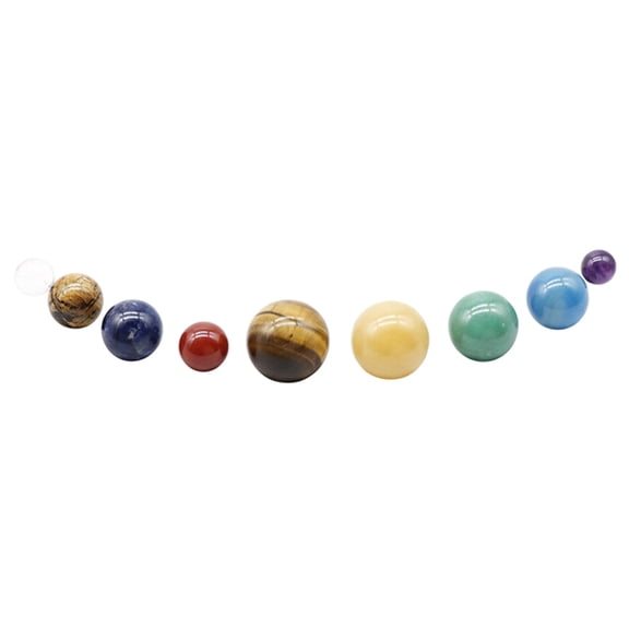 8/9 Planet Gift Box Natural Crystal Planets Ball Solar Sun System Healing Quartz Beads Chakra Sphere Wholesale Lot Set B