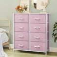 thumbnail image 1 of 8/ 9/ Storage Drawers Fabric Dresser for Bedroom, Tall Dresser for Bedroom, Closet, Hallway, Storage Dresser Organizer Unit, Large Dressers & Chests of Drawers with Fabric Bins, Pink, Storage Drawer, 1 of 6