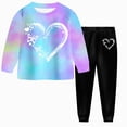 thumbnail image 1 of 8-9 Years Child Toddler Girl Clothes Ruffle Long Sleeve Print Tops and Pants 2PC Little Girl Winter Outfits Tie Dye 6-12 Months 12-24 Months 2T 3T 4T 5T 6T 7T Set, 1 of 6