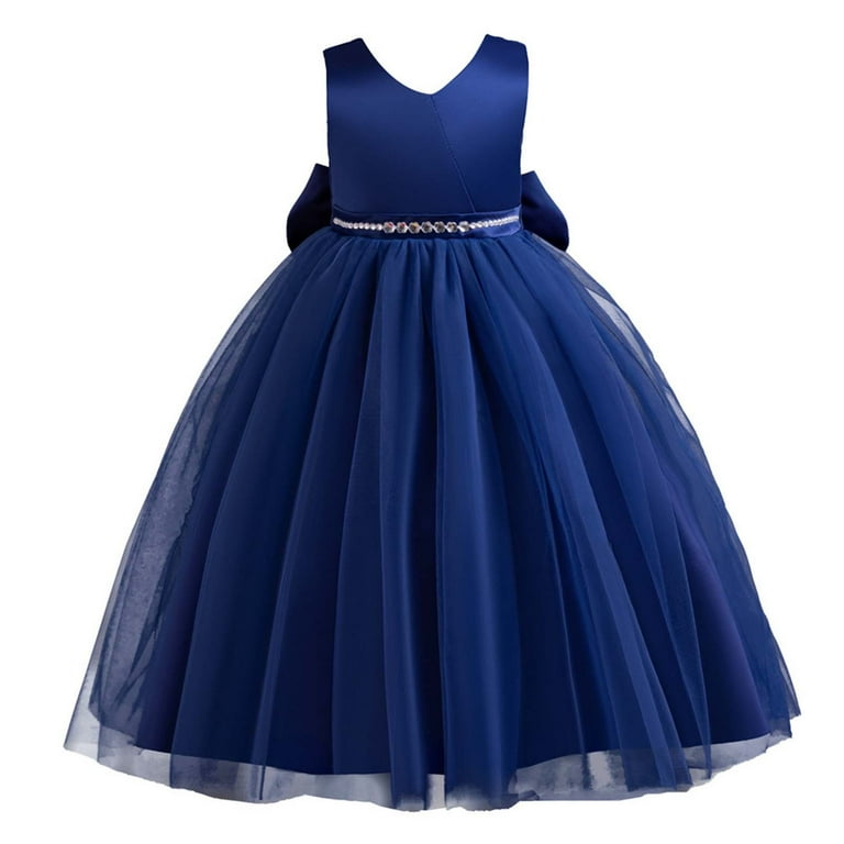 8-9 Years Dress for Big Little Girls Flower Girl Dress A-Line Midi 