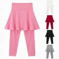 thumbnail image 1 of 8-9 Years Toddler Girls Leggings With Skirt High Waisted Tennis Athletic Flowy Skirted Legging With Pockets For Kid Sweatpants Joggers Pants Fall and Winter White Cargo Pants, 1 of 9
