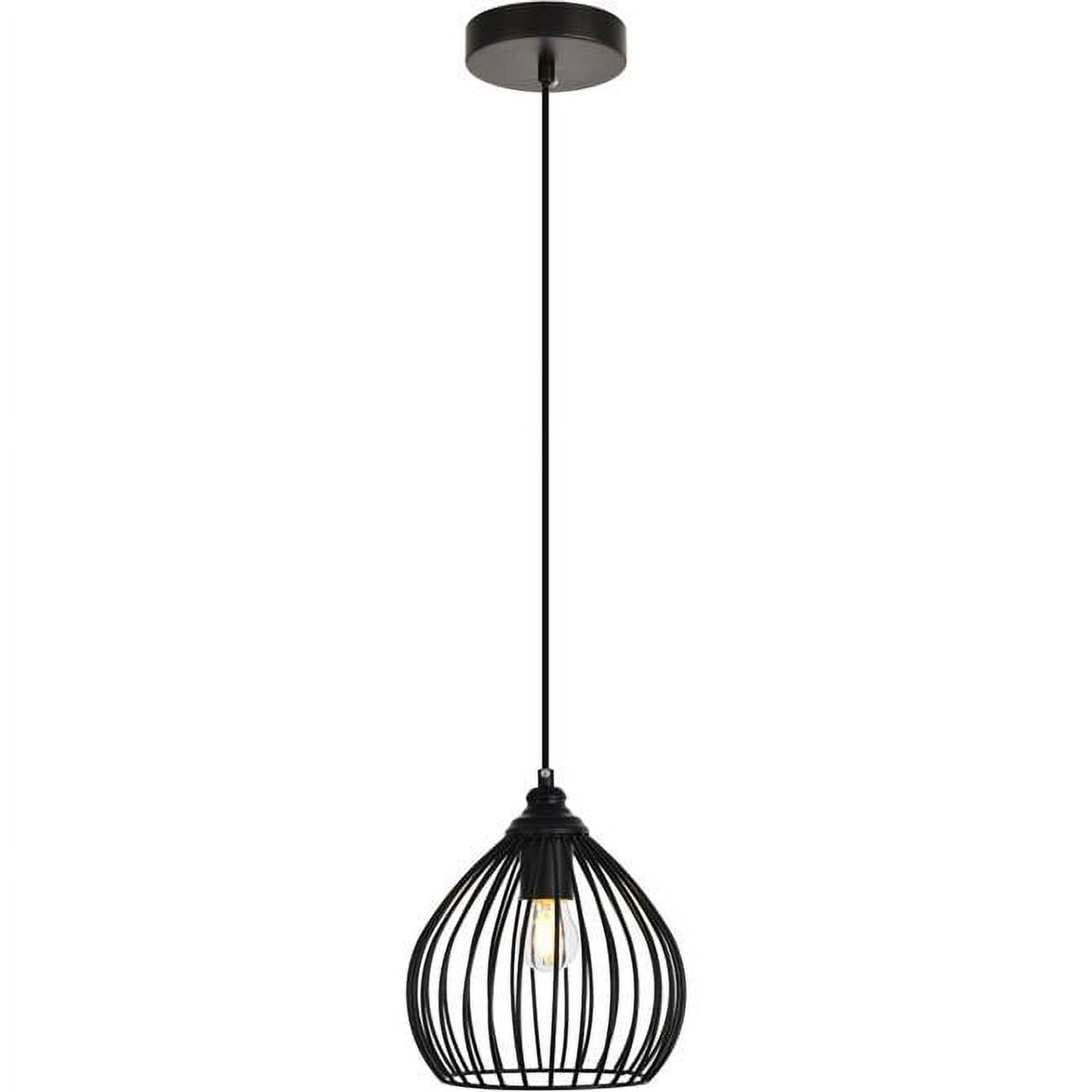 Sayer Contemporary Black Iron Pendant Light 8.9"H