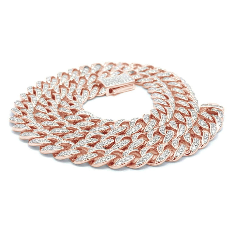 Ct Lab Created Moissanite Diamond 8MM Width Cuban Link Chain