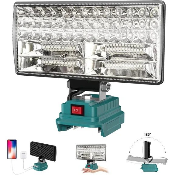 8" 90W LED Work Light for Makita 18V Battery Flood Light Camping Lamp Spotlight
