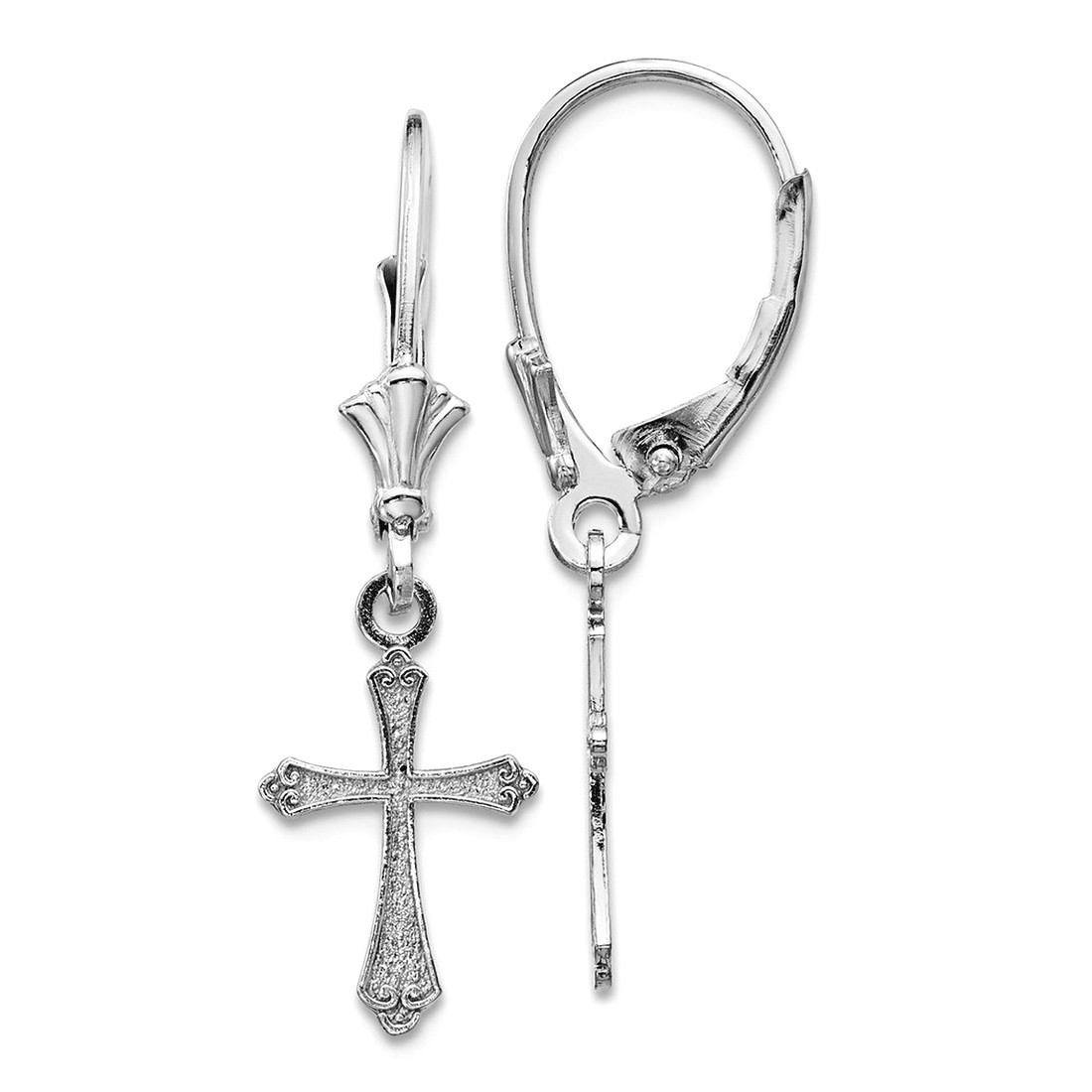Tiny Titanium Gold Faith Cross Earrings Stud – Butterfly Closure