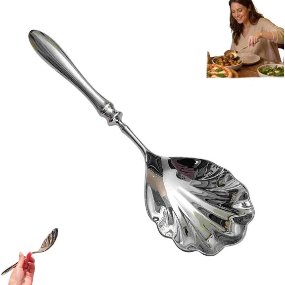 8.98inch Shell Shape Spoon,Unique Shells Shape Long Handle Soup Spoons