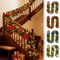 thumbnail image 1 of 8.9ft Pre-Lit Christmas Garland with LED Lights,Artificial Conifer Mantel Staircase Door Xmas Holiday Decor, 1 of 7