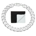 thumbnail image 1 of 8.9mm Solid .925 Sterling Silver Flat Curb Chain Bracelet, 7 inches + Gift Box, 1 of 7