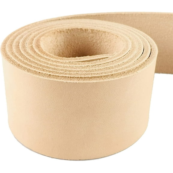 8-9oz Belt Blanks, 1-1/2" (3.8 cm) x 70" (178 cm) Long, Natural, Heavy Weight Straps.
