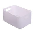 thumbnail image 1 of 8.9x3.9x5.9 Inch Plastic Storage Organizer Bin with Handles Durable Transparent Rectangular Storage Basket for Closet Shelves Makeup Vanity and Craft Room Supplies, 1 of 3