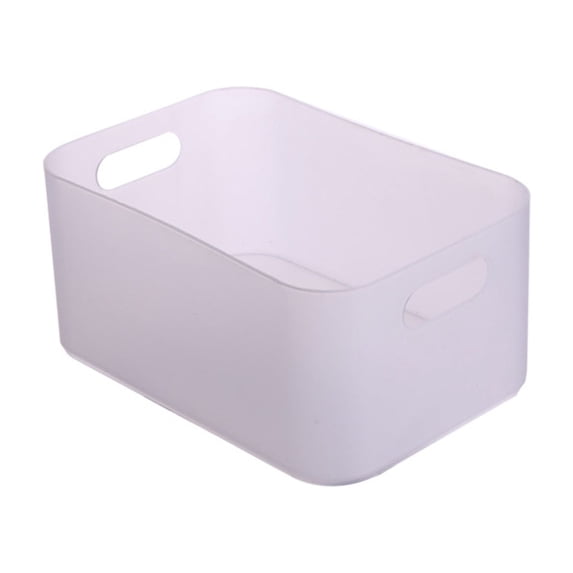 8.9x3.9x5.9 Inch Plastic Storage Organizer Bin with Handles Durable Transparent Rectangular Storage Basket for Closet Shelves Makeup Vanity and Craft Room Supplies