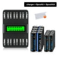 thumbnail image 1 of 8 AAA 1100mAh Batteries and 8 AA 3000mAh 1.2v Ni-MH Rechargeable Batteries with 16 Slots Intelligent Fast LCD Indicator USB Battery Charger For 1.2V AA AAA C D Size Ni-MH Batteries, 1 of 9