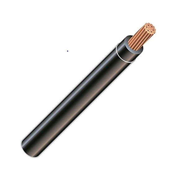 8 AWG 19-Stranded THHN Black Copper Building Wire (75Ft Cut)