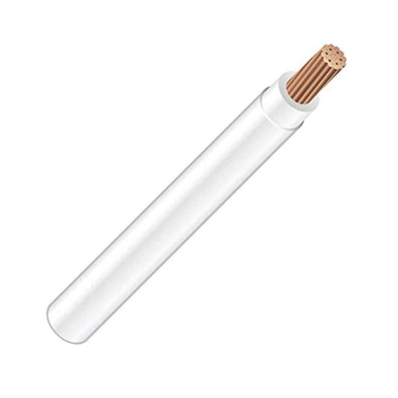8 AWG 19-Stranded THHN White Copper Building Wire (50Ft Cut)