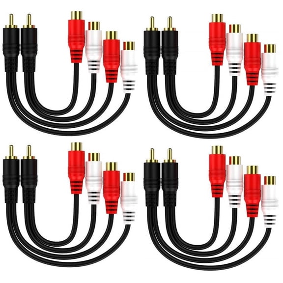 8 Absolute 2F1M RCA Interconnect Cable Wire Marine Car Amplifier Stereo Home Audio