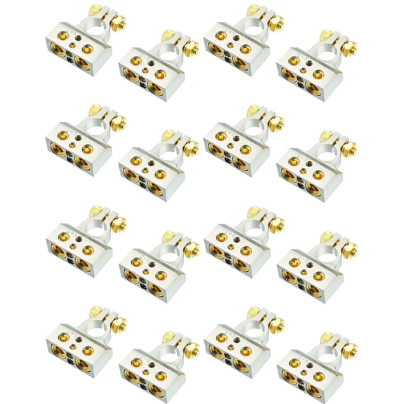 8 Absolute BTC300PN 0/2/4/6/8 AWG Single Positive & Negative Power Battery Terminal Connectors Chrome