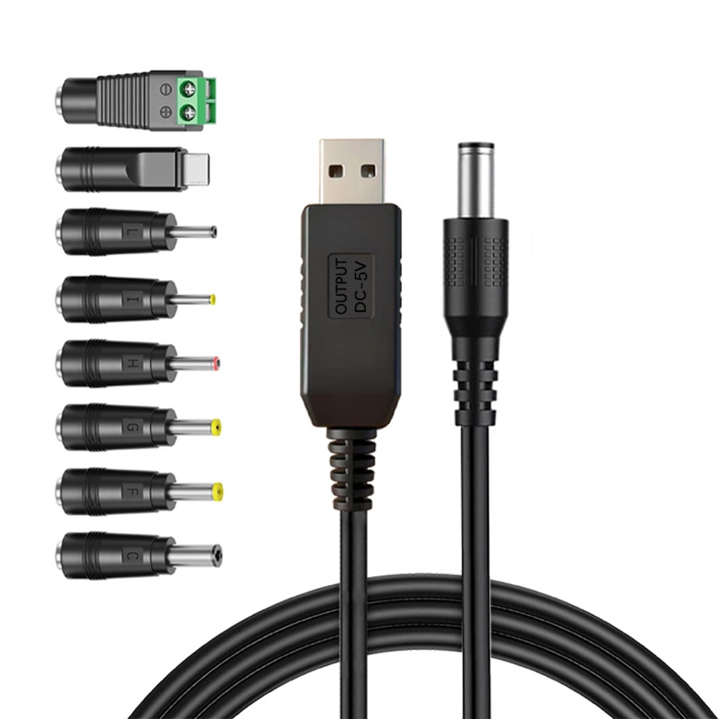 8 Adapter USB to DC5.5mm 5V/9V/12V Step Up Chargers Cable for Routers ...