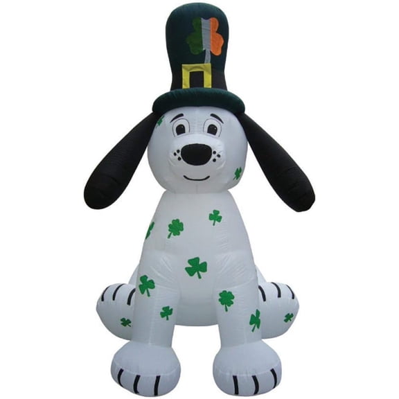 8' Air Blown Inflatable St. Patrick's Puppy w/ Shamrock Spots Y403