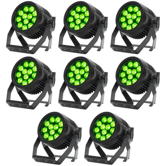 (8) American DJ Encore LP12IP 12 x 20W IP65 Outdoor RGBL LED DMX Par Wash Lights