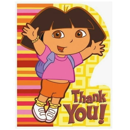 dora the explorer 'fiesta' thank you notes w/ env. (8ct)