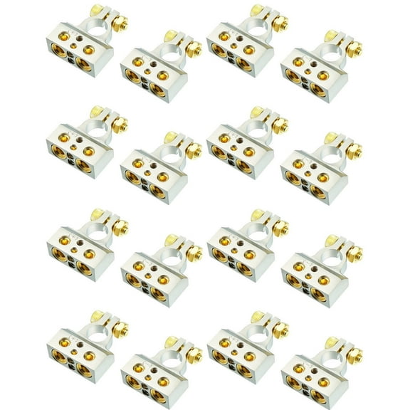 8 American Terminal ABTC300PN 0/2/4/6/8 AWG Single Positive & Negative Power Battery Terminal Connectors Chrome