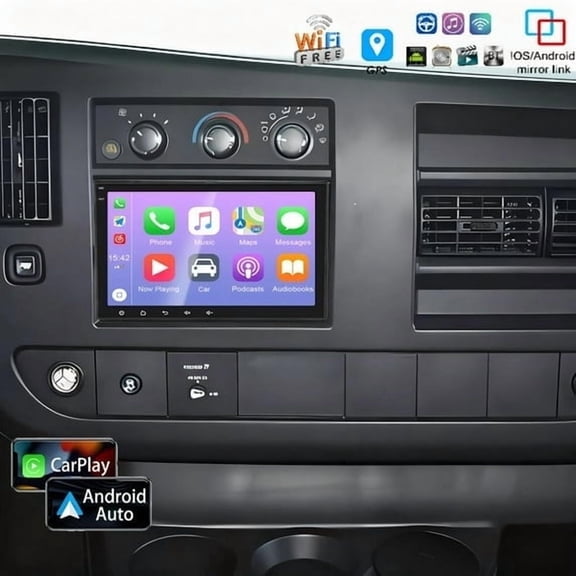 8" Android 13 Car Stereo para GMC Savana 2008-2024, 2GB RAM 32GB ROM, Wireless CarPlay/Android Auto, Built-in GPS Navigation, with WiFi Bluetooth SWC Mirror Link Split Screen