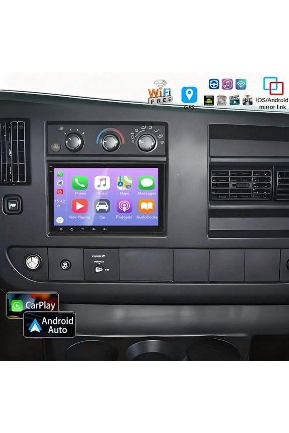 8" Android 14 Car Stereo para GMC Savana 2008-2024 | 4+64GB with Wireless CarPlay & Android Auto | Built-in GPS Navigation & Backup Camera | IPS Touchscreen with Split Screen & SWC