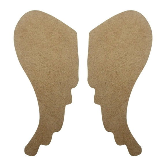 8" Angel Wing Set, Unfinished MDF Art Shape by Wooden Craft Cutouts, 1-4 Thickness