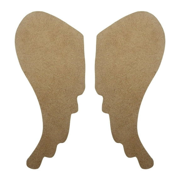 8" Angel Wing Set, Unfinished MDF Art Shape by Wooden Craft Cutouts, 1-4 Thickness
