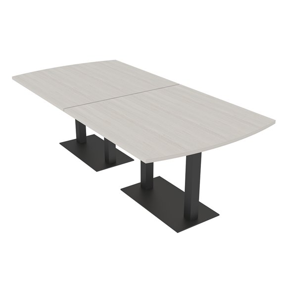 8' Arc Rectangle Powered Conference Room Table Square Metal Bases