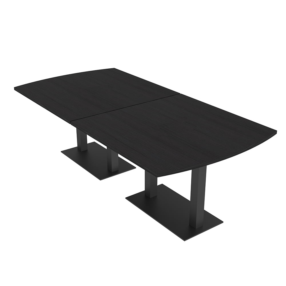 8' Arc Rectangle Powered Conference Room Table Square Metal Bases ...
