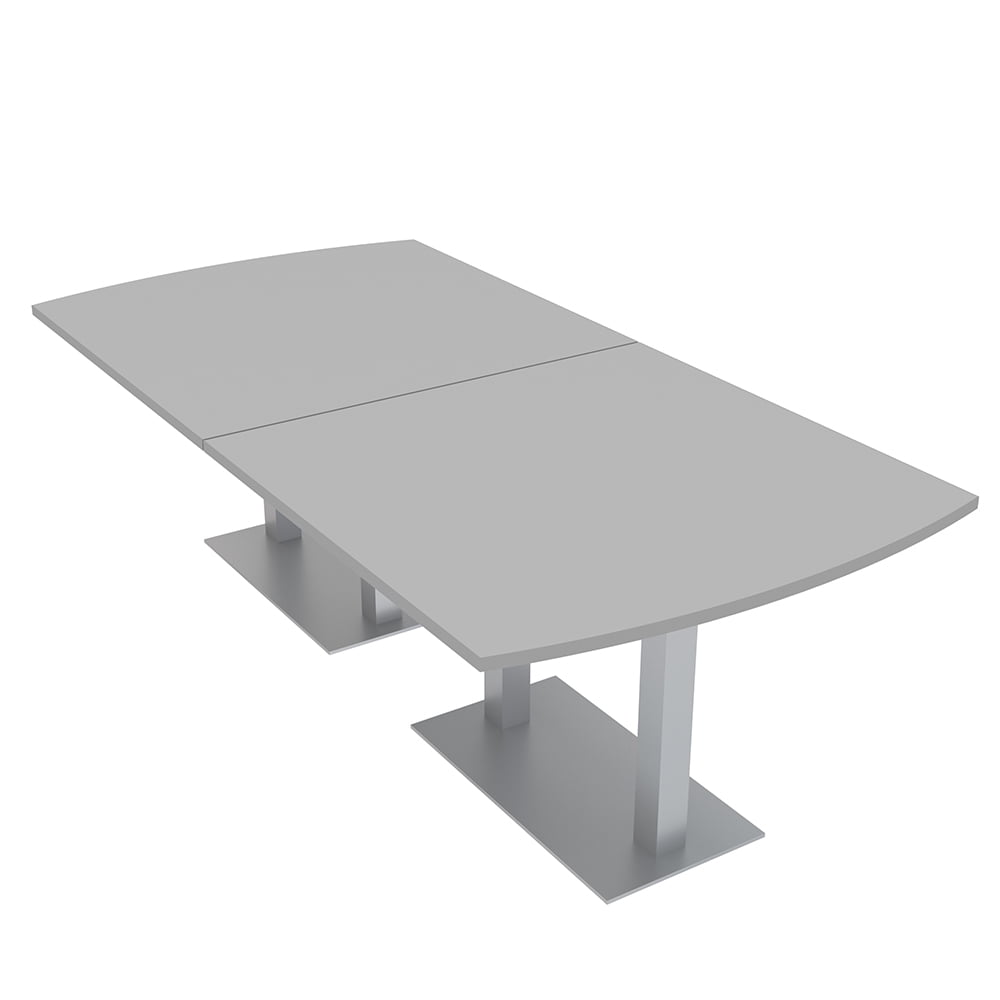 8' Arc Rectangle Powered Conference Room Table Square Metal Bases ...