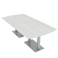 thumbnail image 1 of 8' Arc Rectangle Powered Conference Room Table Square Metal Bases, 1 of 5