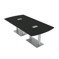 thumbnail image 1 of 8' Arc Rectangle Powered Conference Room Table Square Metal Bases, 1 of 7