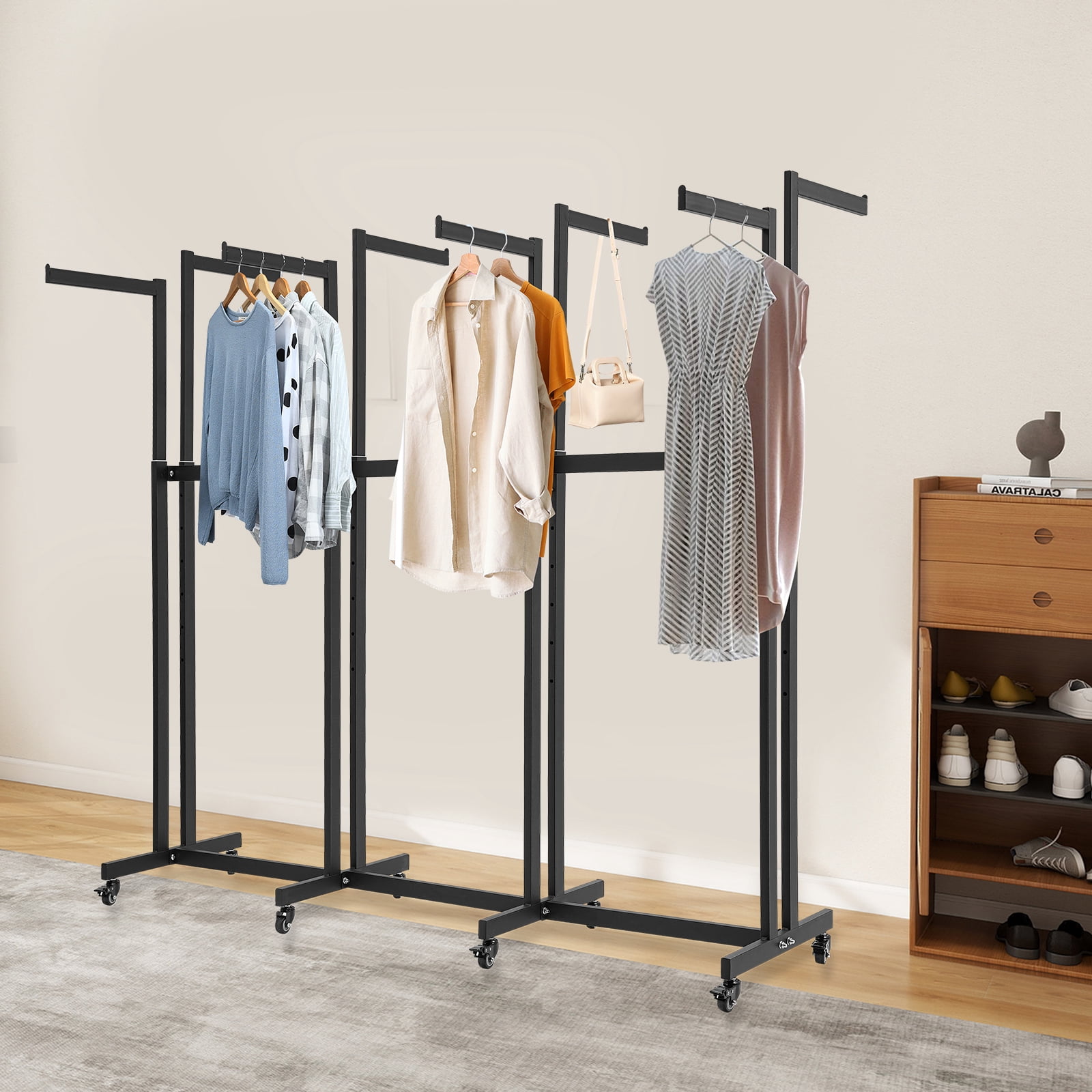 8-Arm Adjustable Height Clothing Rack Heavy Duty Garment Display Stand ...