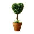 thumbnail image 1 of 8" Artificial Boxwood Topiary Small Faux Plant with Pot, Heart Shaped Mini Greenery for Home Decor, Office & Patio, Low Maintenance, All Artificial Plants and Flowers, 1 of 8