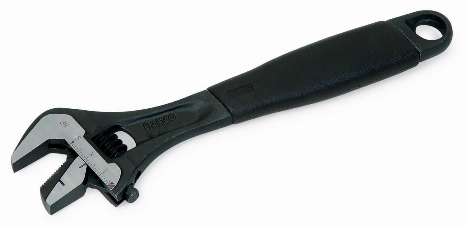 8" BAHCO® Ergo™ Combination Adjustable/Pipe Wrench With Black Phosphate Finish, Measurement Scale & Wider Cushioned Grip Handle. Reversible Lower Jaw Changes The Grip. Williams® # BAH9071RPUS