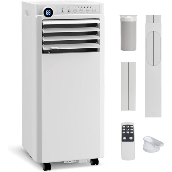 8000 BTU Portable Air Conditioner, 5-in-1 Portable AC Unit with Cooling, Fan & Dehumidifier, Remote Control, LED Display, Cools Up to 35 Sq ft, for Bedroom & Home Use