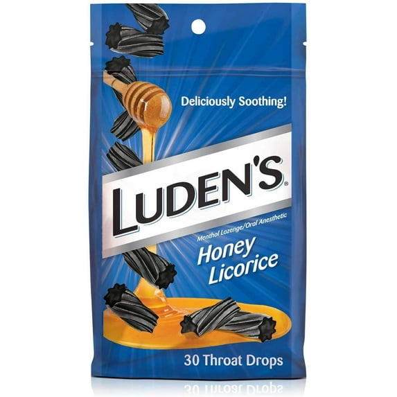 8 Bags Of Luden's Honey Licorice Throat Drops 30 Count Each