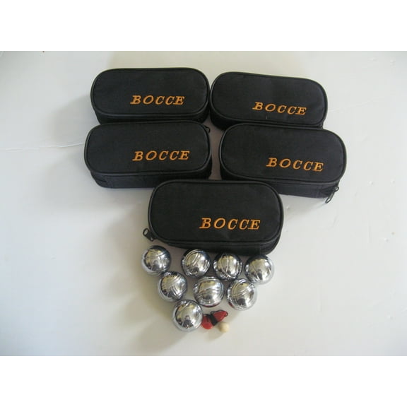 8 Ball 35mm Metal Mini Bocce/Petanque Set with Black Bag - 5 Pack