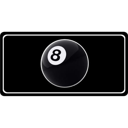 8-Ball Centered Photo License Plate