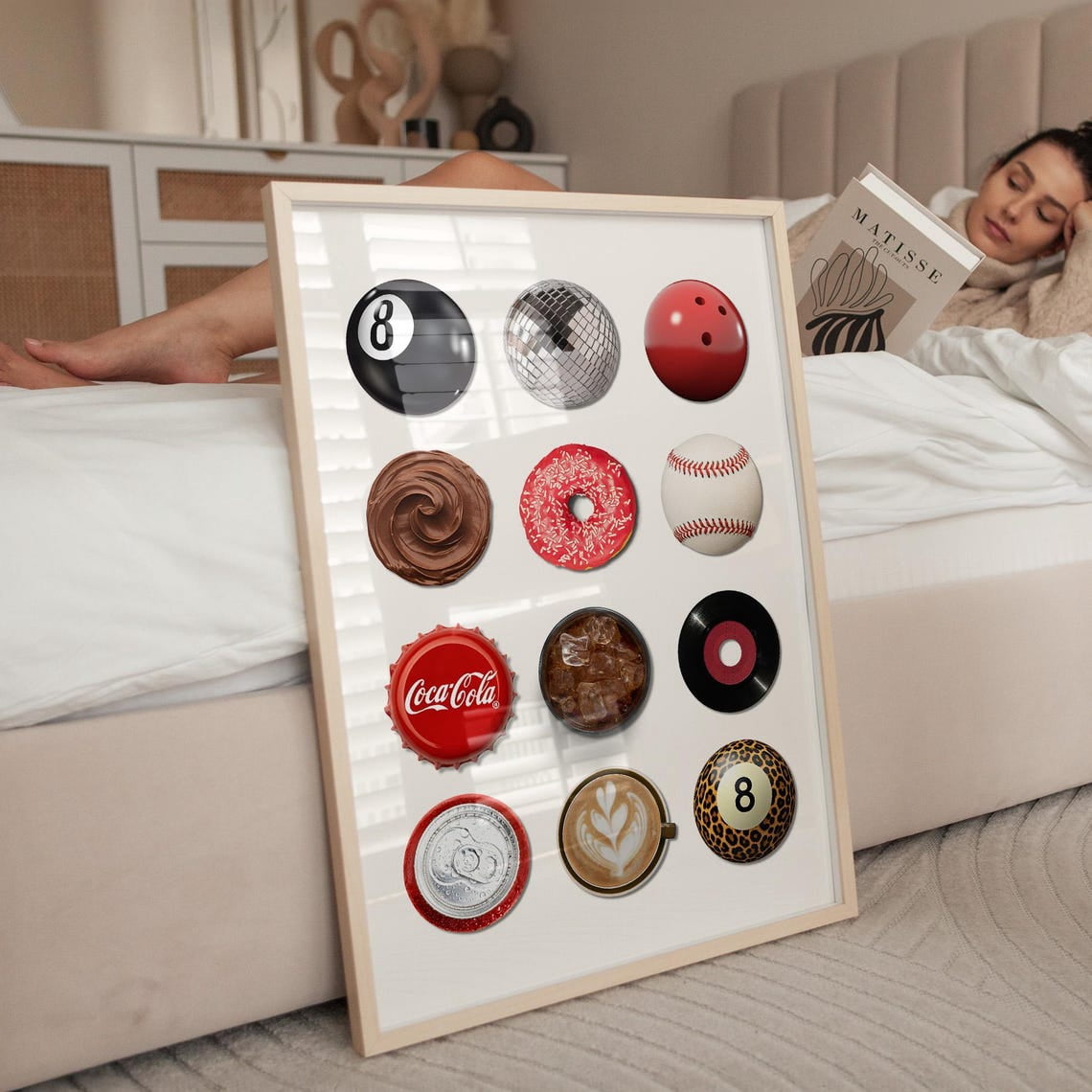 8 Ball Collage Wall Art Print, Funky Retro Decor - Walmart.com